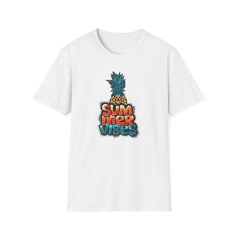 Bold Pineapple Print Tee - Summer Vibes Tropical Graphic