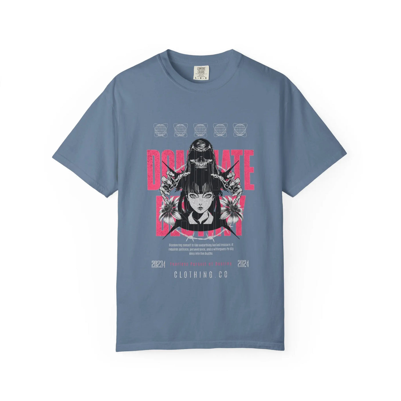 Gothic Skull Tee - Fearless Dark Anime Aesthetic Girl - Sinful Threads