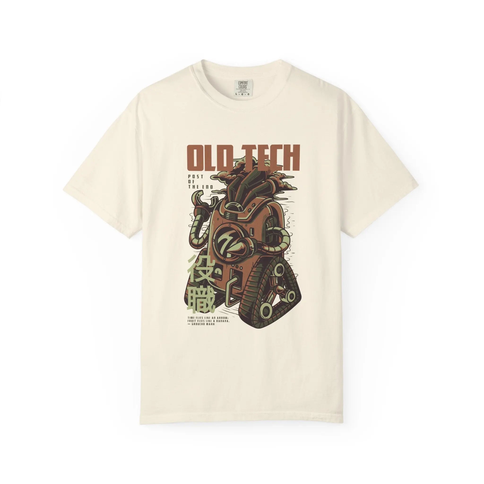 Retro Old Tech Post Of The End Robot Illustration T-Shirt - Sinful Threads