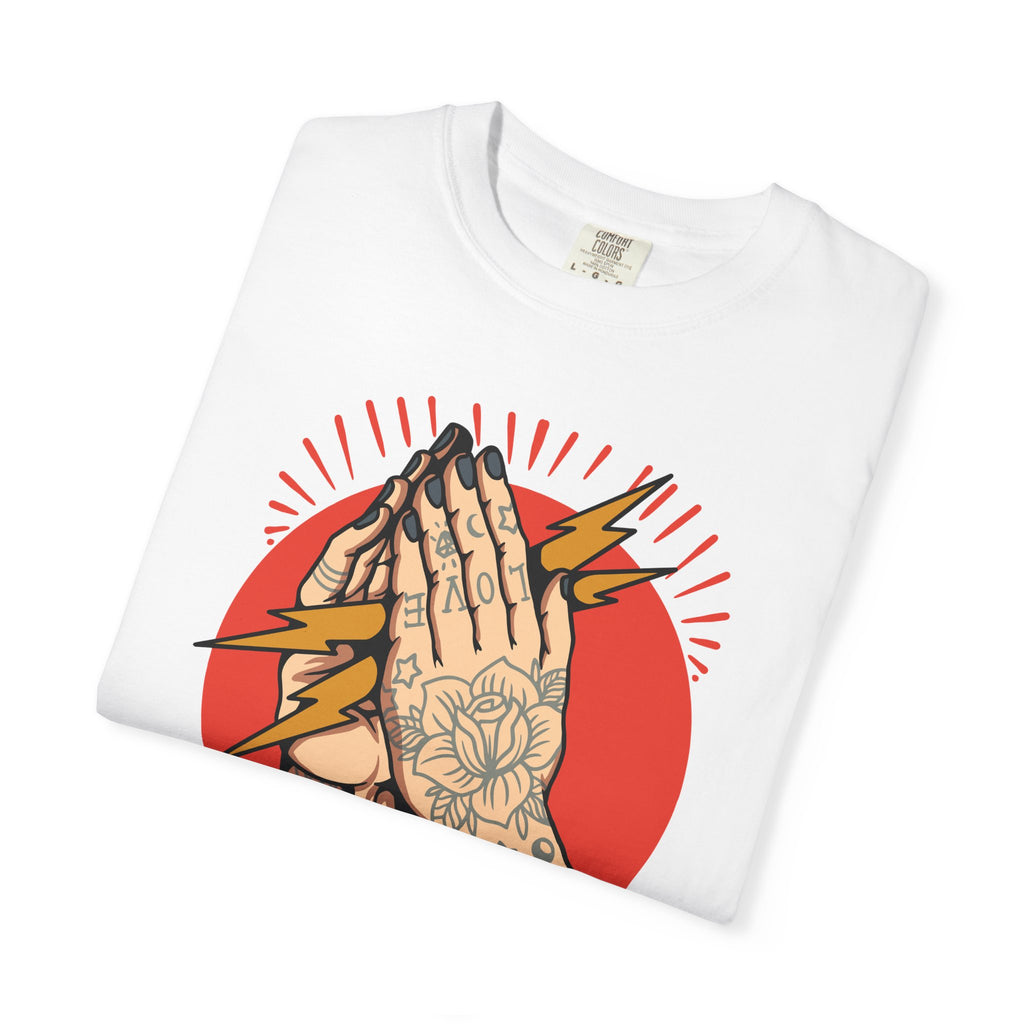 Praying Hands Shirt - Traditional Flash Art Tee - Tattoo Gift - Sinful Threads