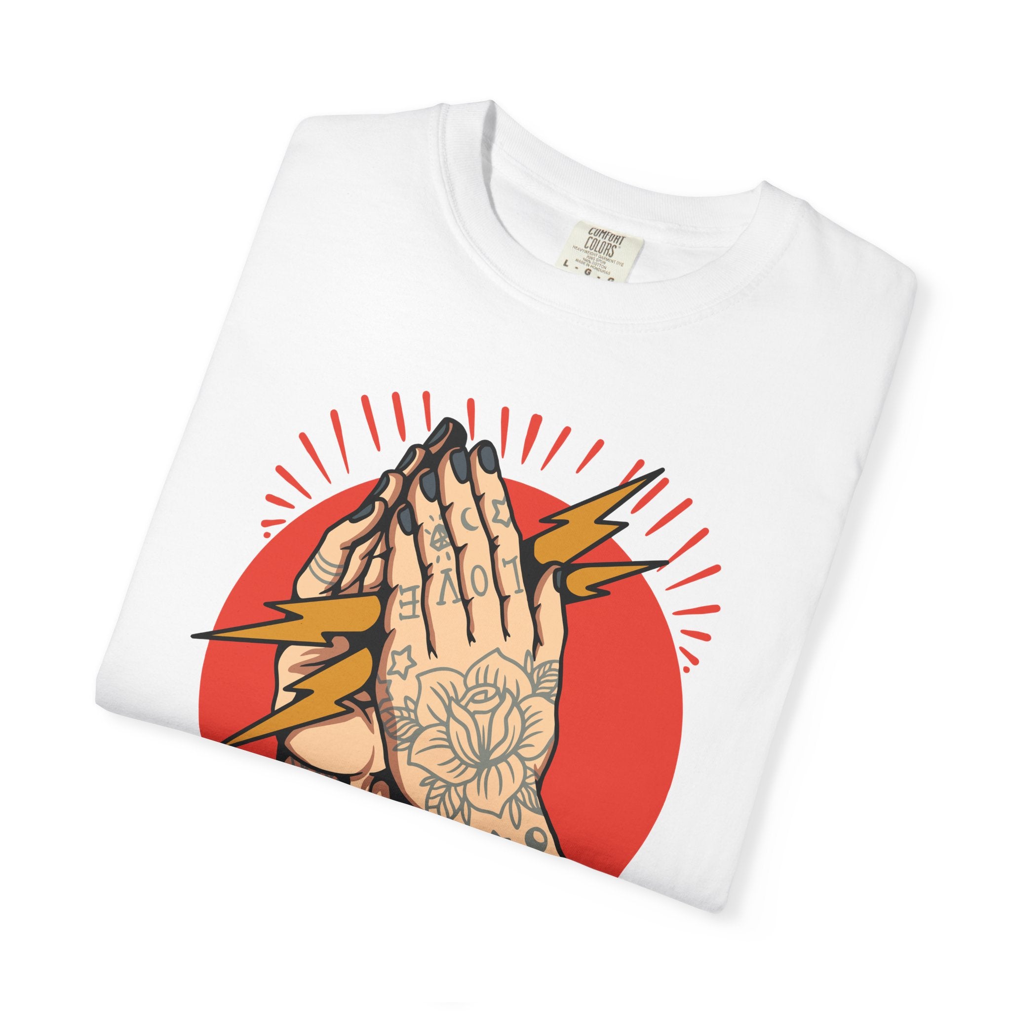 Praying Hands Shirt - Traditional Flash Art Tee - Tattoo Gift - Sinful Threads