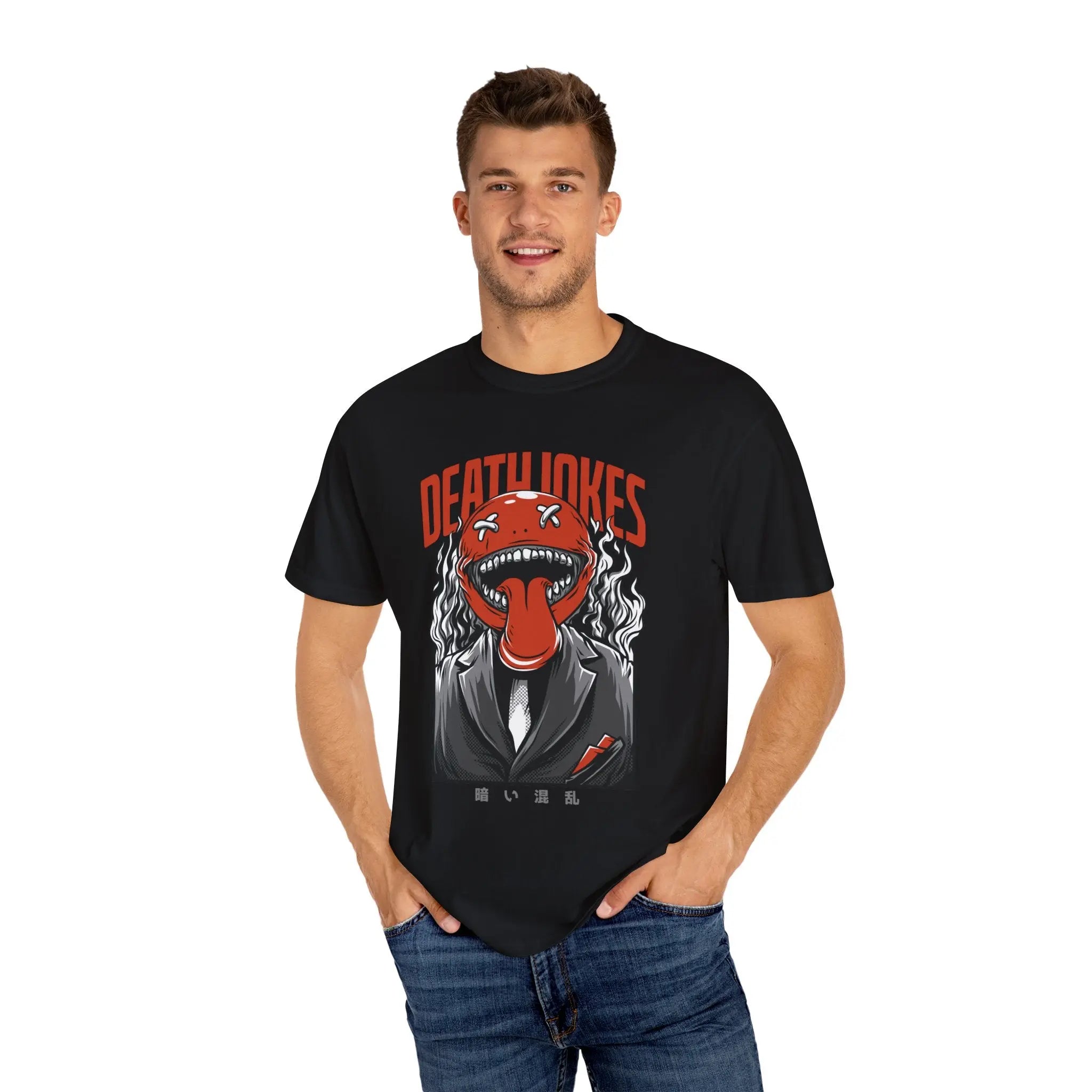Death Jokes Graphic Tee with Unique Artwork T-Shirt - Sinful Threads