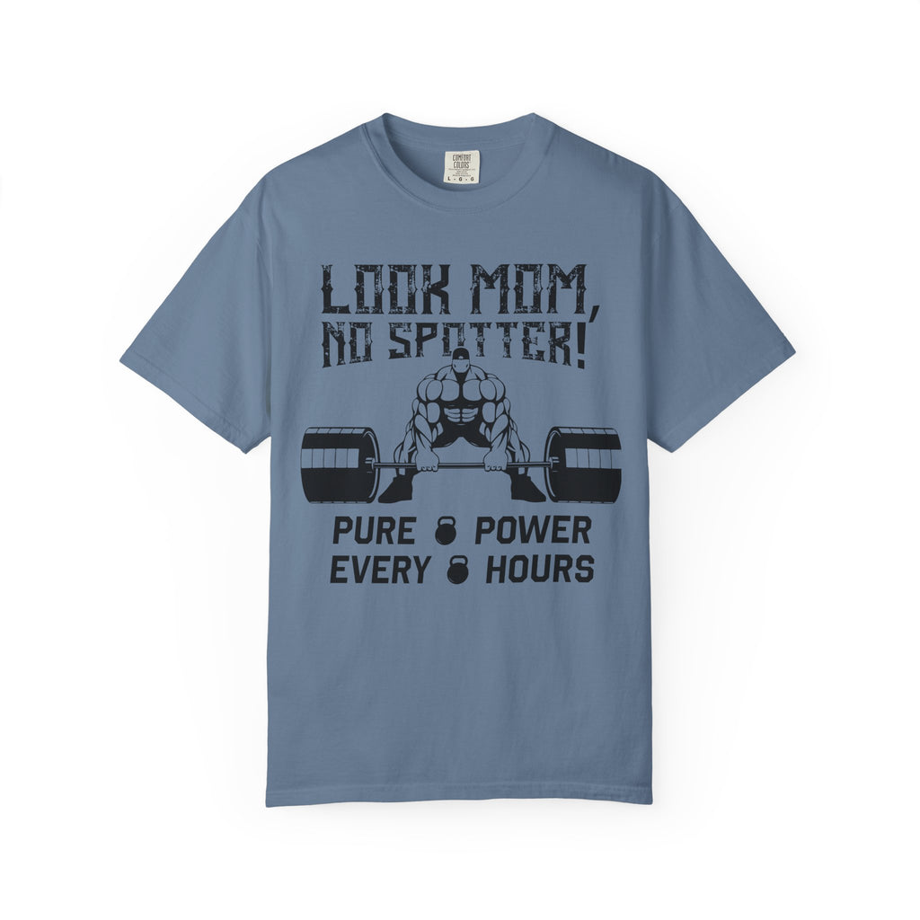 Look Mom No Spotter T-Shirt - Funny Gym Gift - Sinful Threads