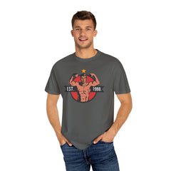 Vintage Bodybuilder Star Emblem Shirt - 1988 Retro Fitness Tee