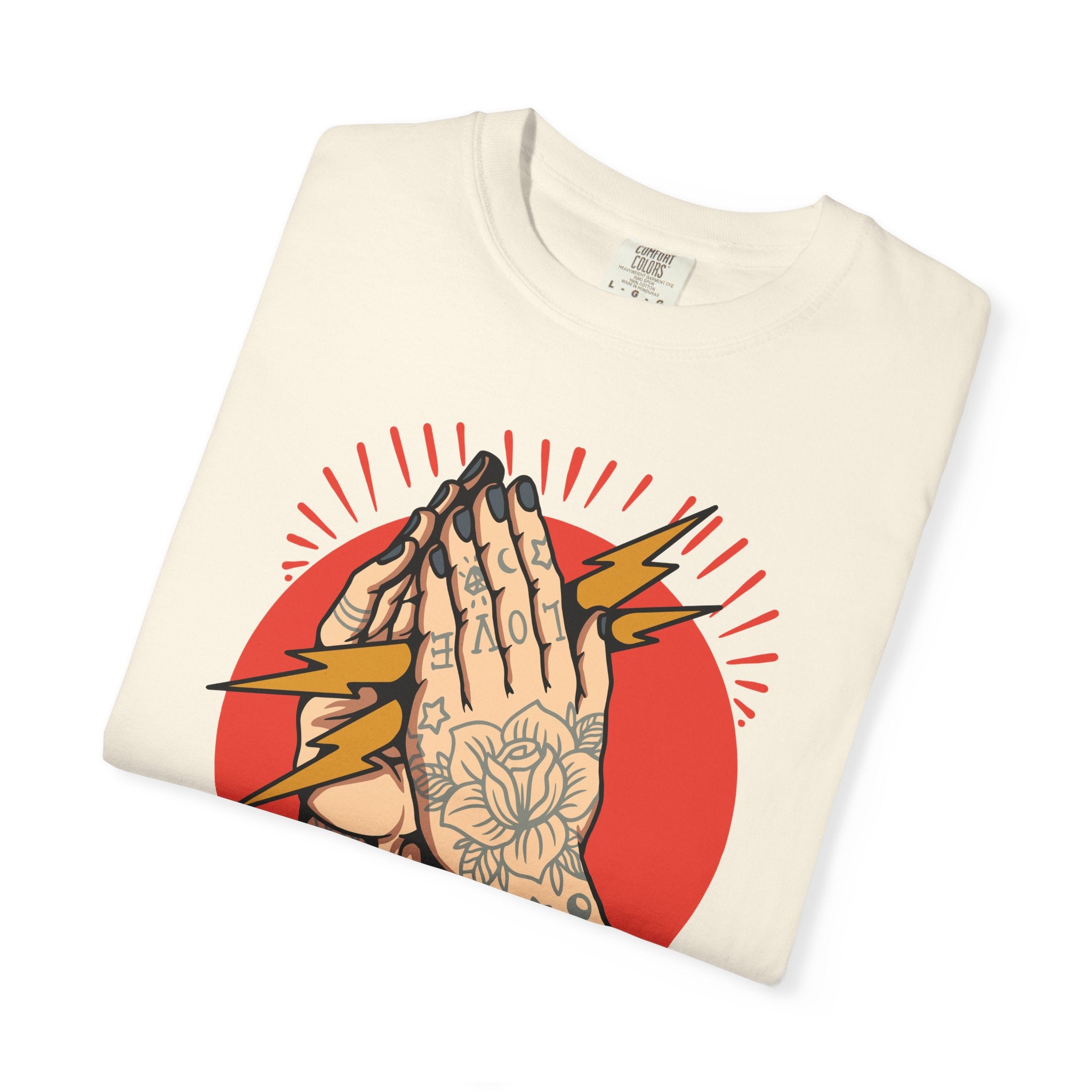 Praying Hands Shirt - Traditional Flash Art Tee - Tattoo Gift - Sinful Threads