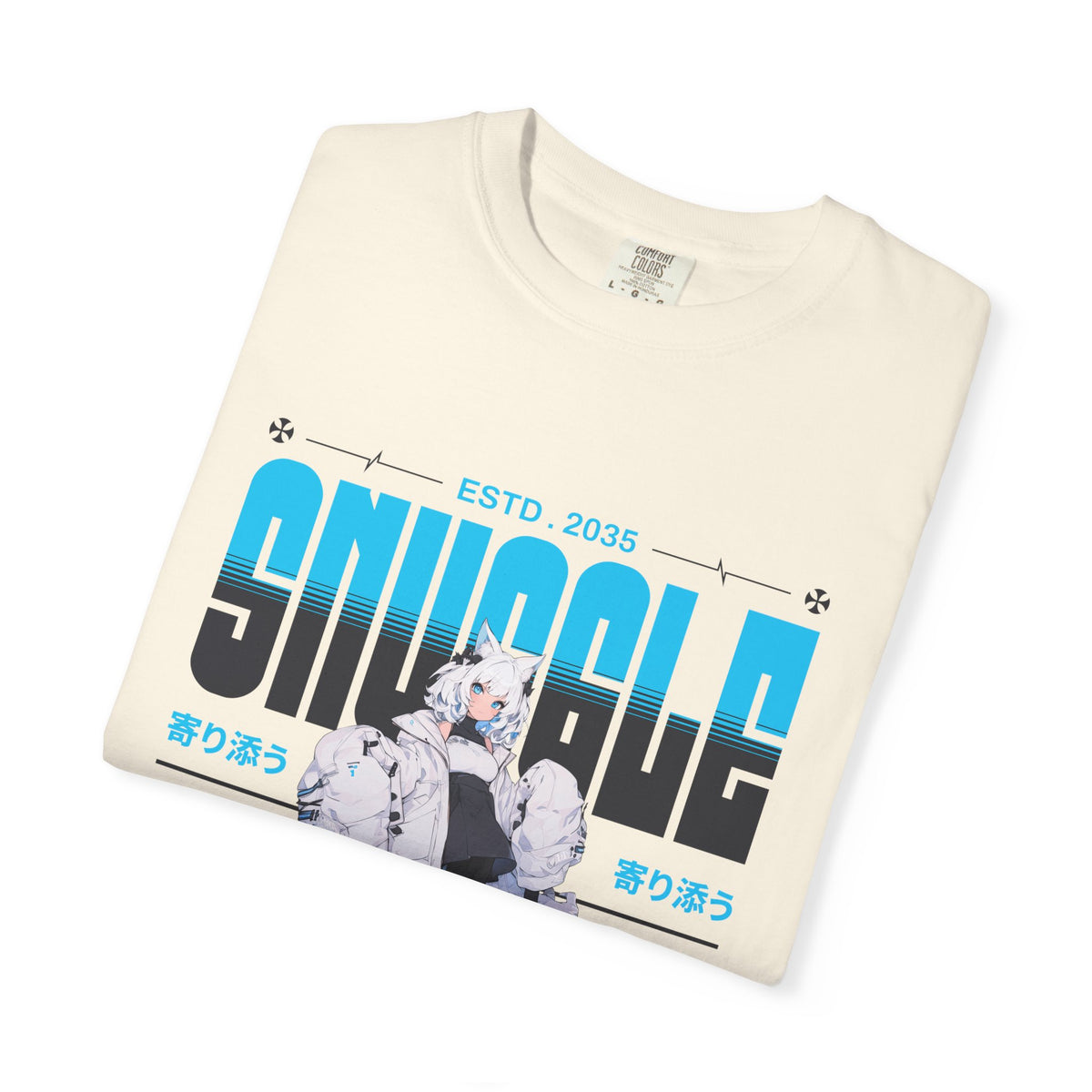 Kawaii Cat Girl Tee - Snuggle Manga Graphic - Cute Gift