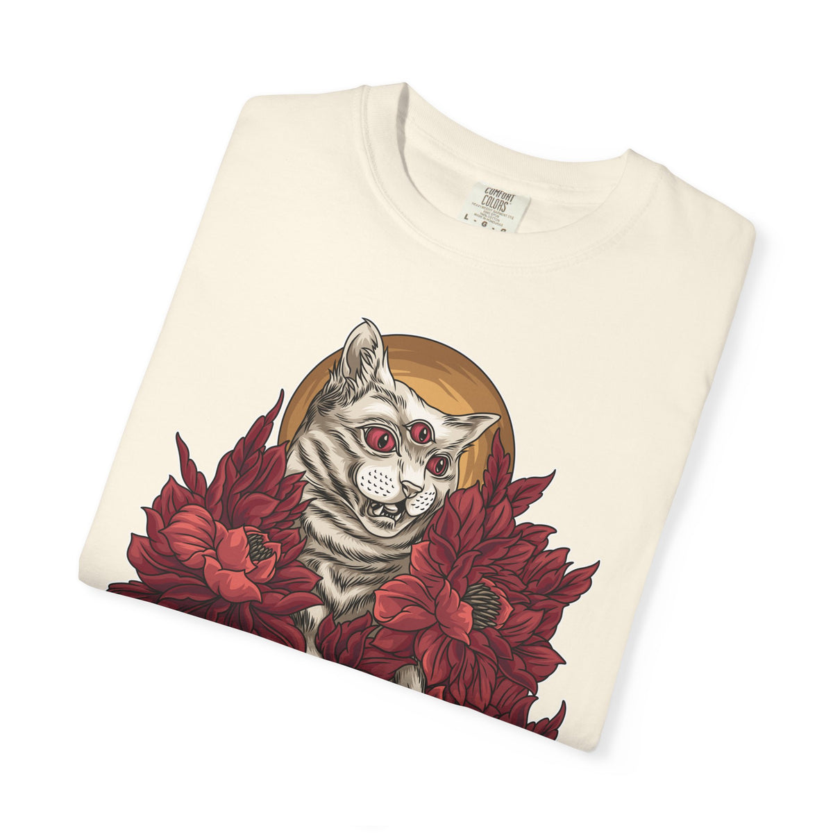 Occult Cat Tee - Weirdcore Ouija Shirt - Floral Graphic