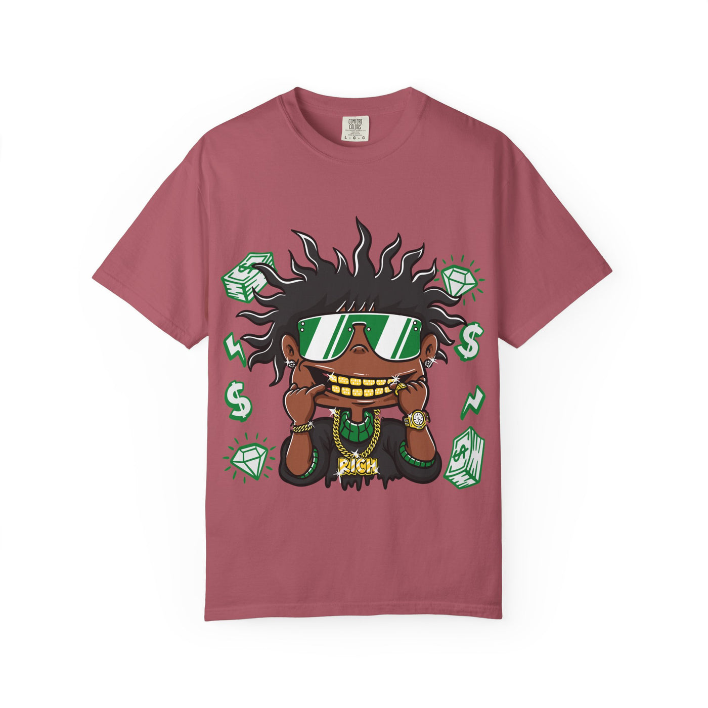 Gold Grill Tee – Hip Hop Cartoon Shirt for Street Culture - Sinful Threads