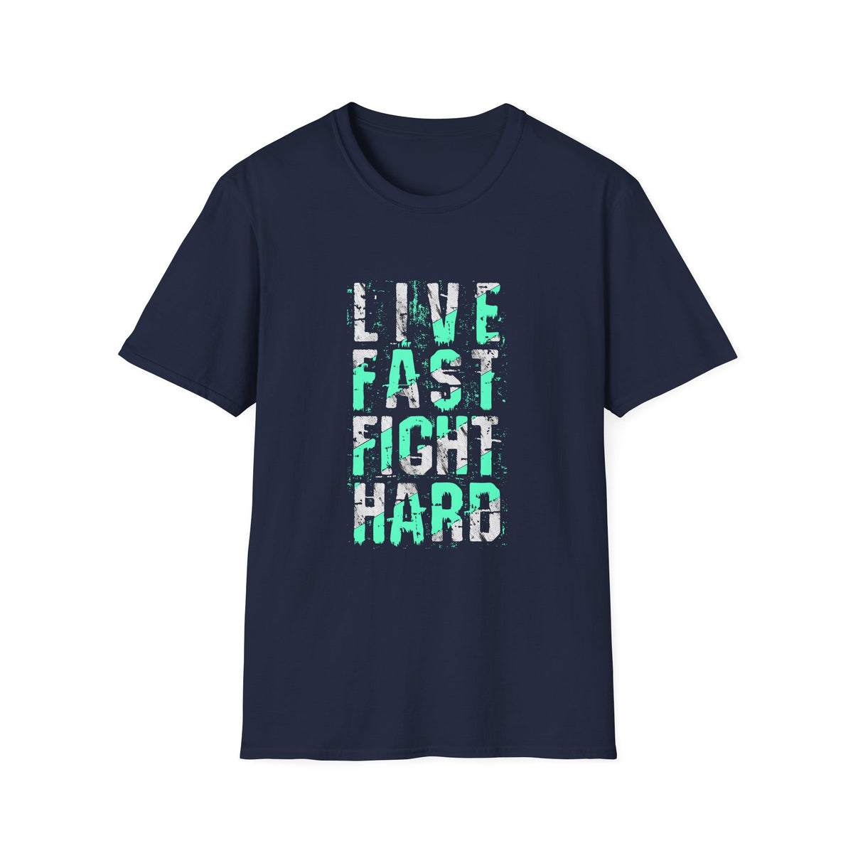 Live Fast Fight Hard Motivational Sports Tee - Action Mindset