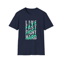 Live Fast Fight Hard Motivational Sports Tee - Action Mindset