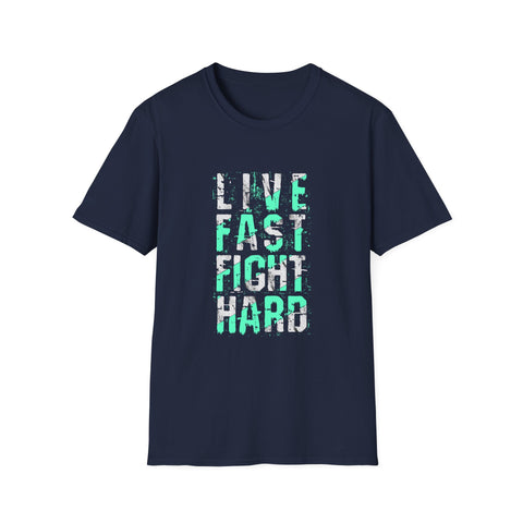 Live Fast Fight Hard Motivational Sports Tee - Action Mindset