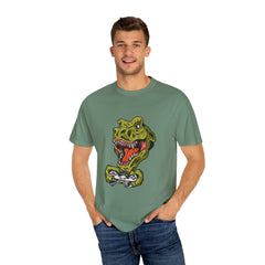 Dino Gamer Rex with Controller Video Game Fan T-Shirt