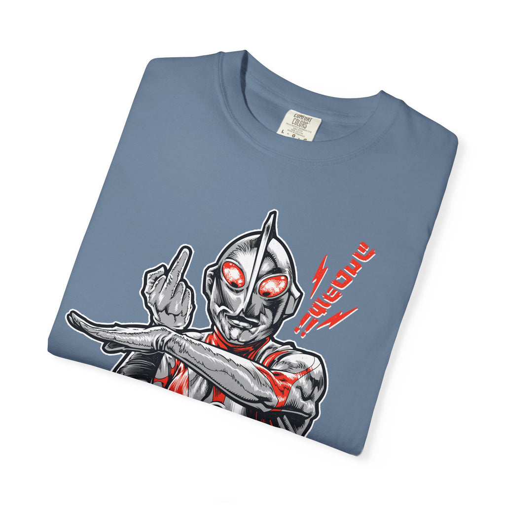 Ultraman Middle Finger Tee - Rebellious Anime Humor Gift - Sinful Threads