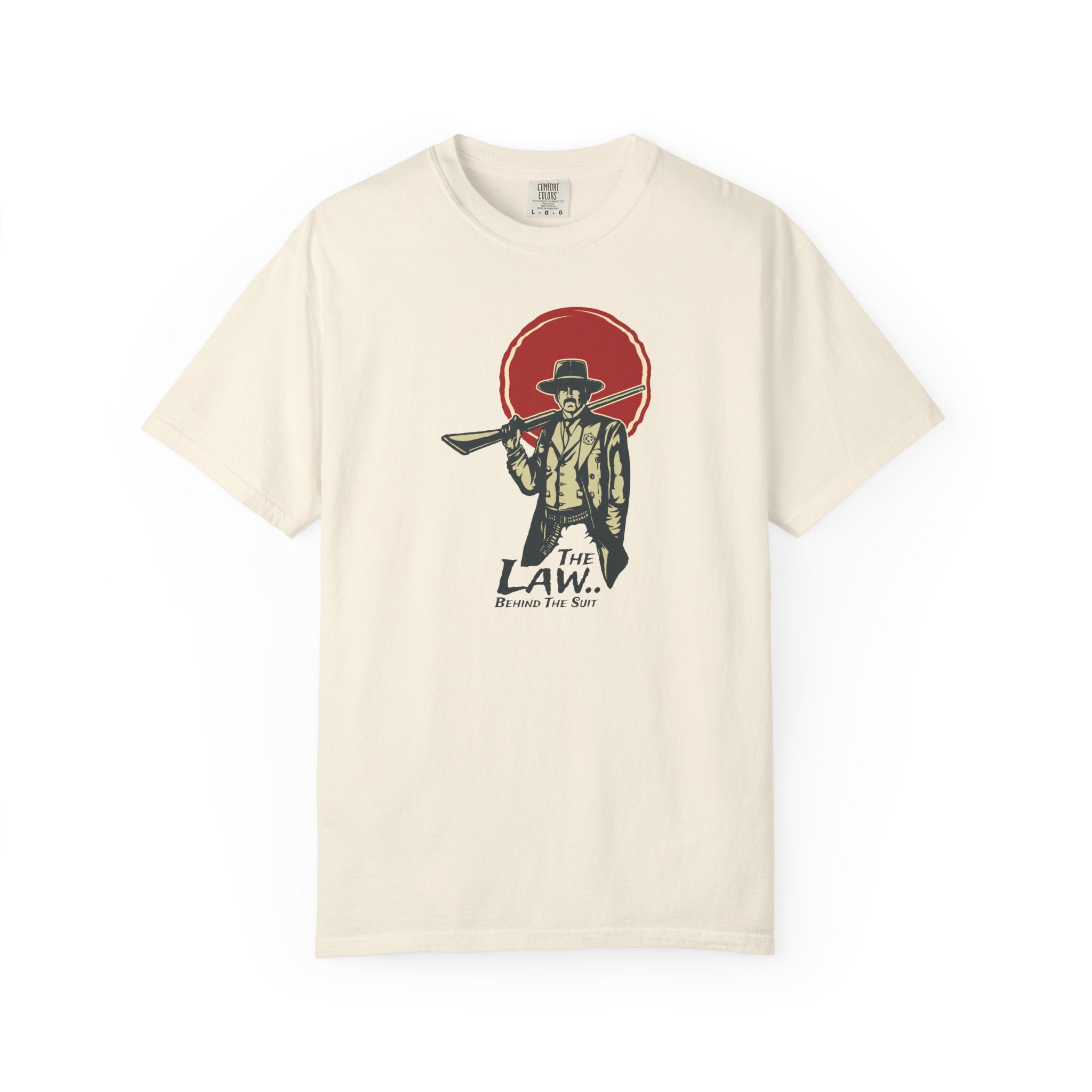 Sheriff Graphic Tee Law Behind Suit - Western Unisex - Sinful Threads