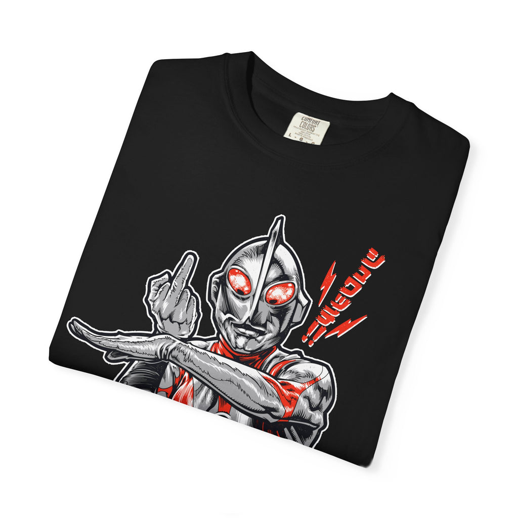 Ultraman Middle Finger Tee - Rebellious Anime Humor Gift - Sinful Threads