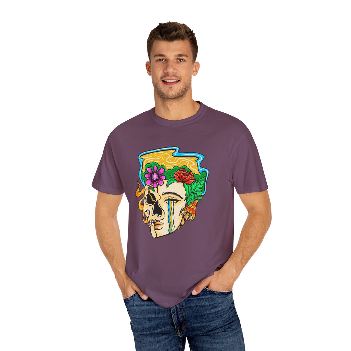 Floral Skull Shirt - Skeleton Graphic Tee - Artistic Gift