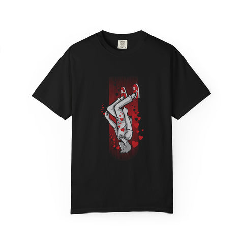 Upside Down Man with Hearts Valentines Style T-Shirt - Sinful Threads