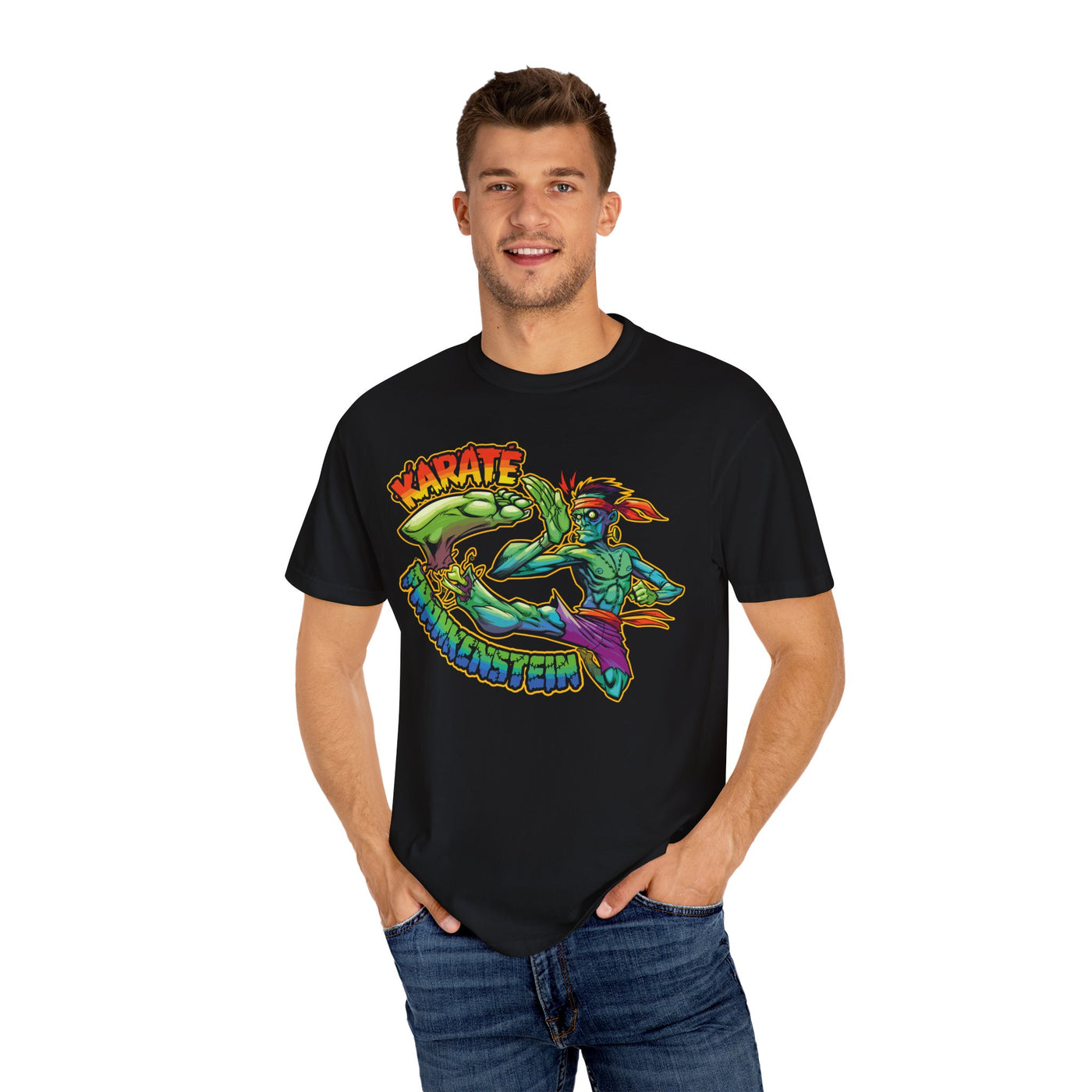 Karate Frankenstein Shirt - Monster Martial Arts Tee for Horror Fans - Sinful Threads
