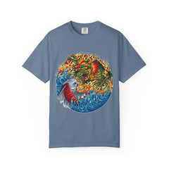 Japanese Dragon Tee - Fire Water Mythical - Koi Art Gift