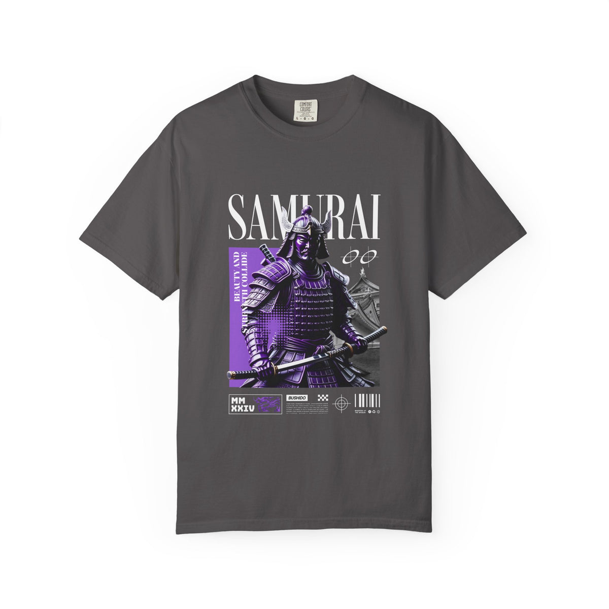 Samurai Warrior Tee - Purple Bushido Graphic - Perfect Gift