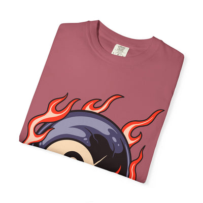 Billiards Player Shirt - Flaming Eight Ball - Pool Player Gift - Sinful Threads