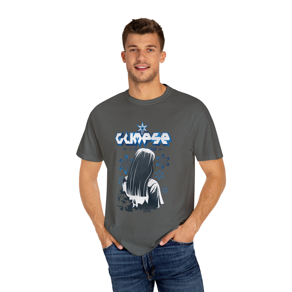 Anime Floral Shirt - Manga Art Top - Anime Lover Gift
