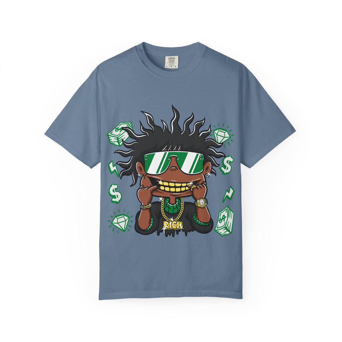 Gold Grill Tee – Hip Hop Cartoon Shirt for Street Culture