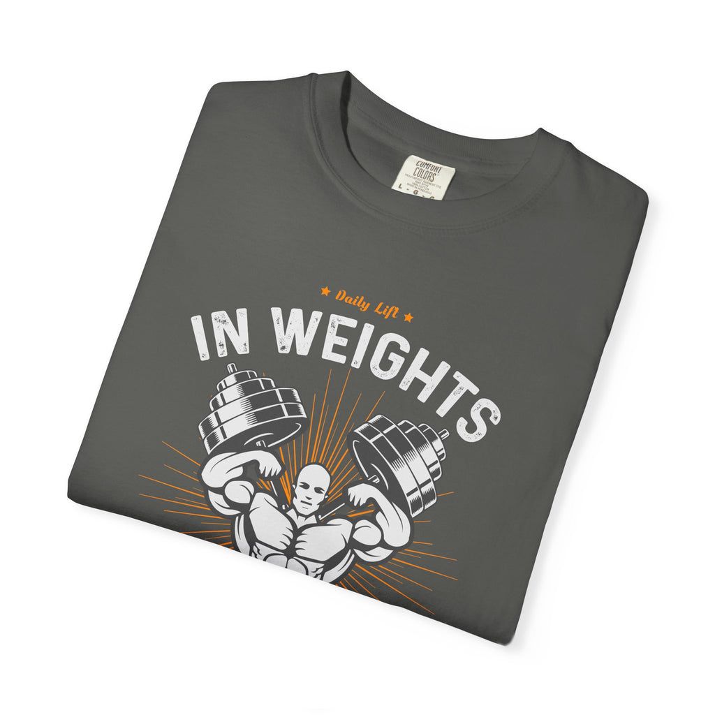 In Weights We Trust T-Shirt - Gym Motivation Fitness Tee - Sinful Threads