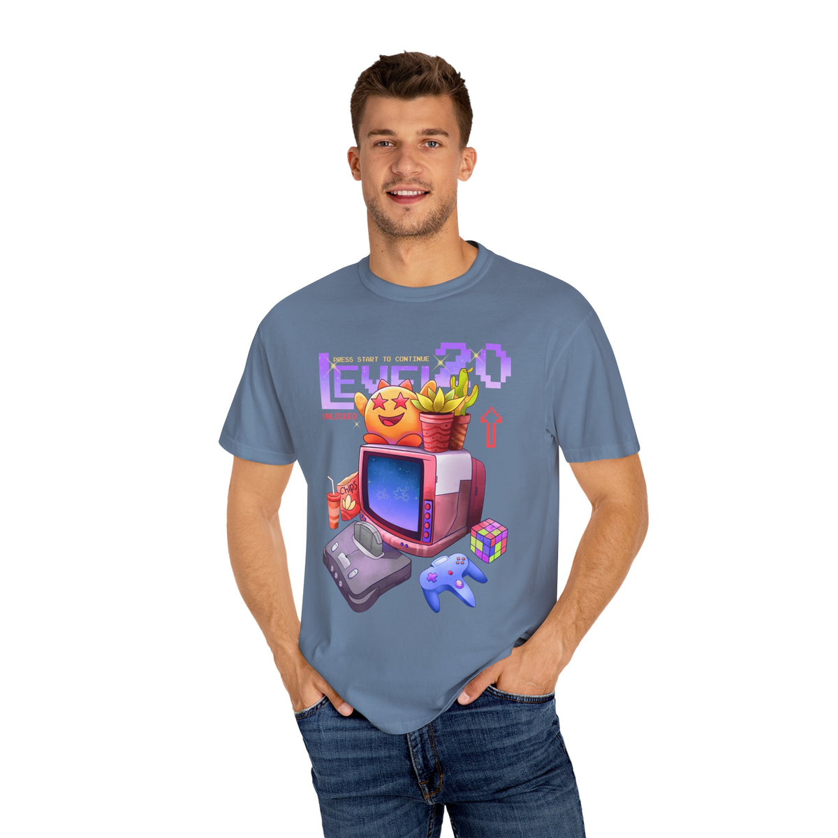 Retro Gaming Tee - Level 20 Pixel - 90s Birthday Gift