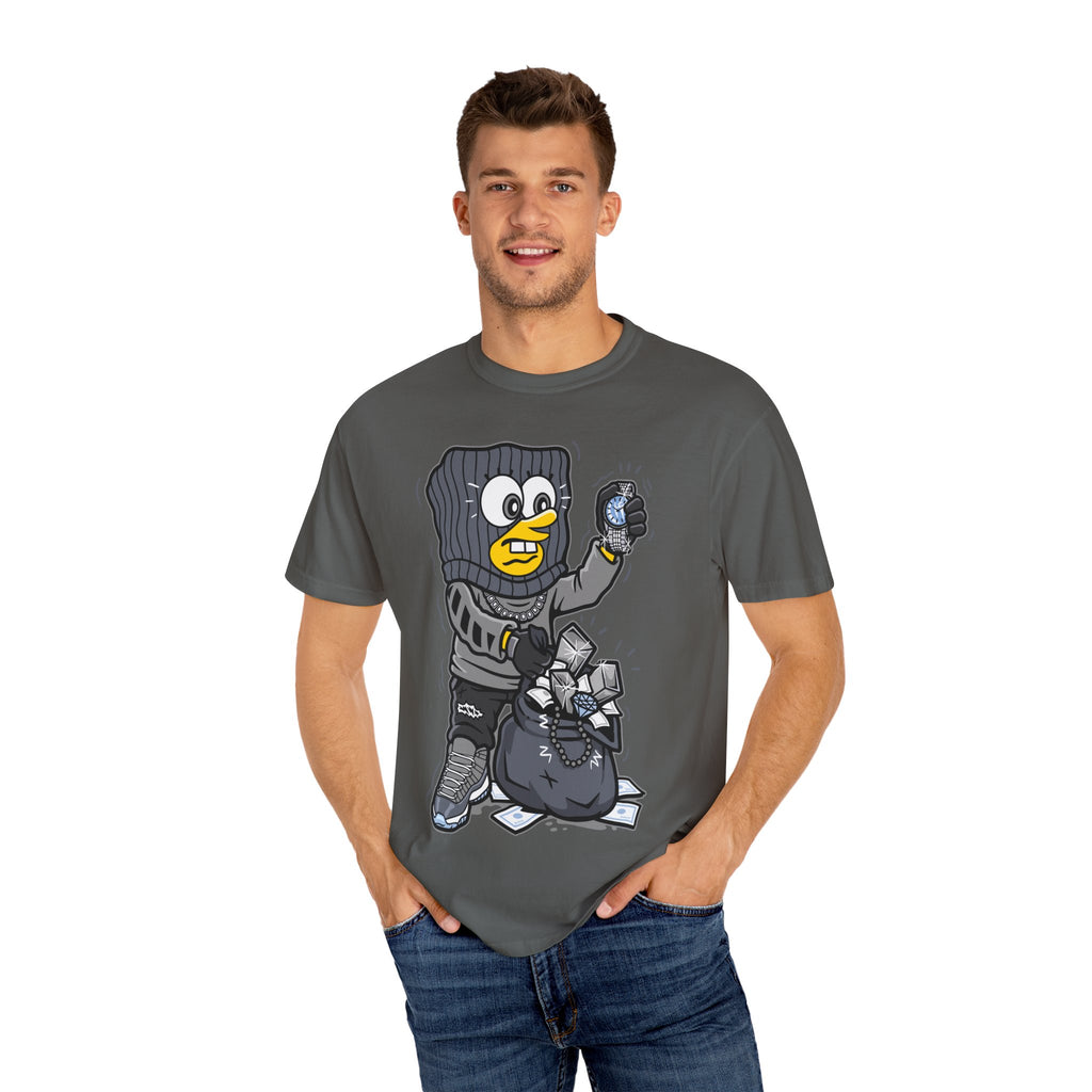 Cartoon Burglar Tee – Funny Diamond Loot Graphic Shirt - Sinful Threads