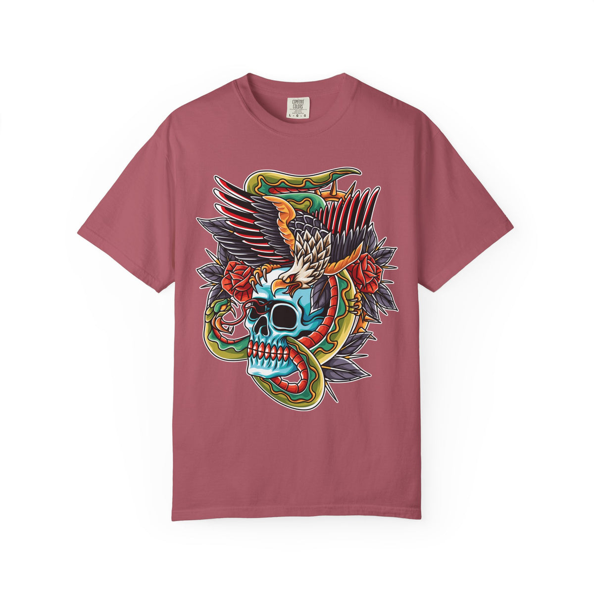 Biker Tattoo Shirt - Skull Eagle Snake Tee - Outlaw Apparel