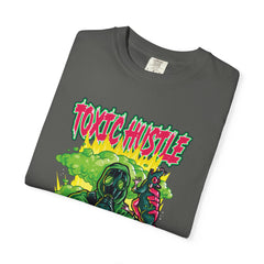 Toxic Hustle Hazmat Gas Mask Biohazard Tee - Survival Horror Shirt