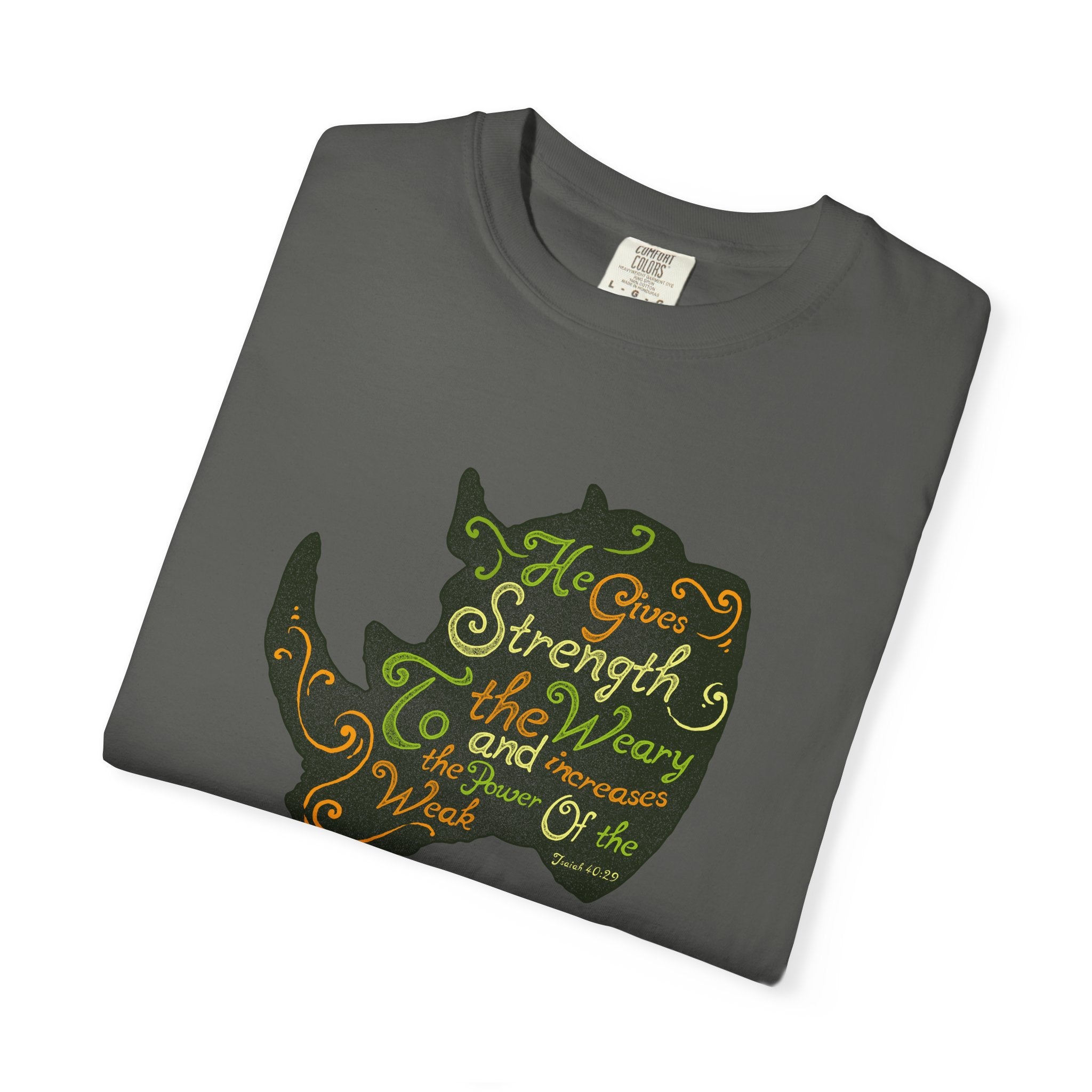 He Gives Strength to the Weary Rhino T-Shirt - Sinful Threads