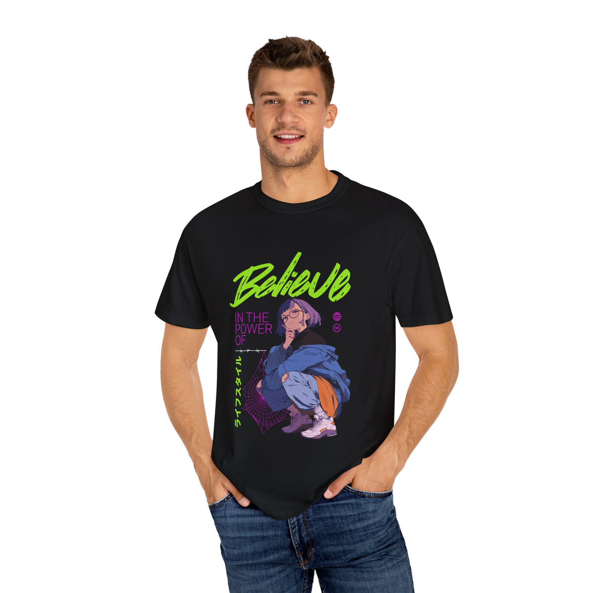 Kawaii Anime Tee - Believe Y2K Girl Design - Cute Gift