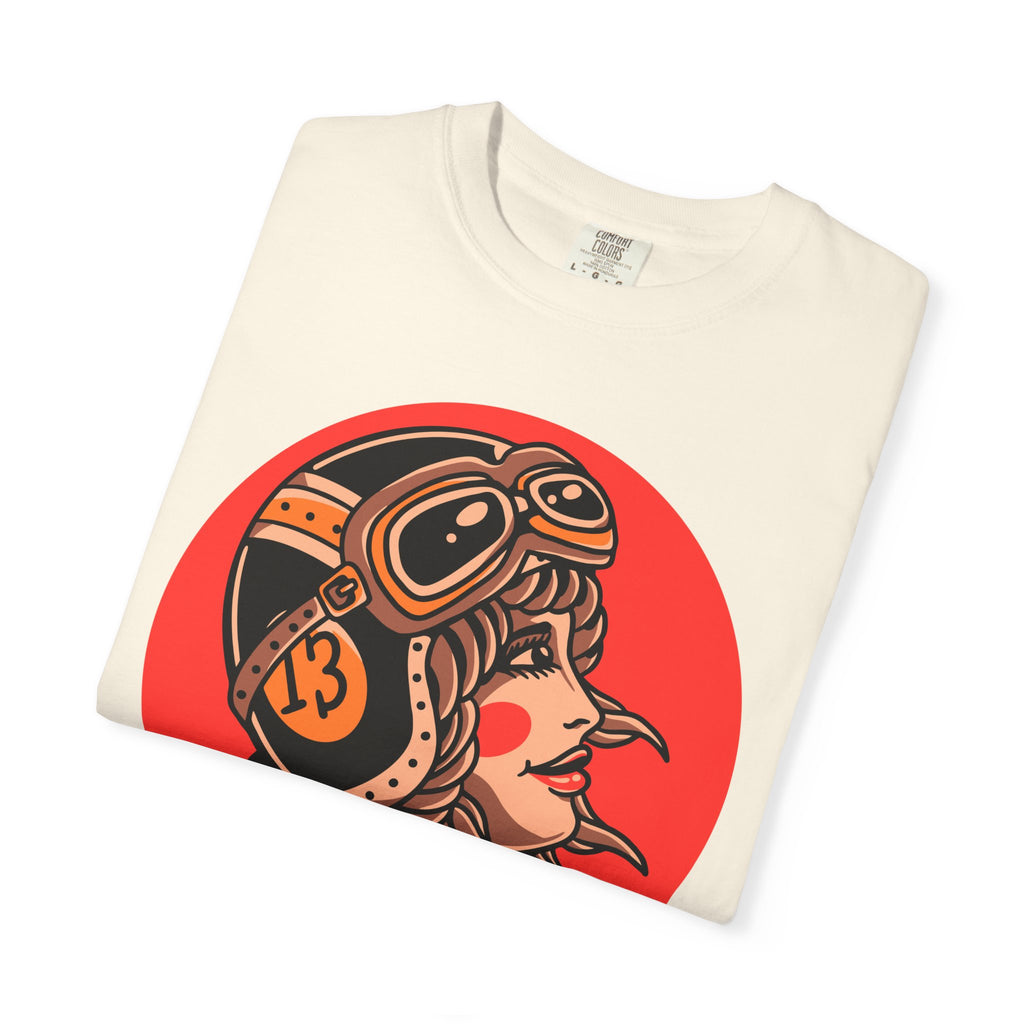 Biker Girl Shirt - Tattoo Flower Tee - Motorcycle Art Gift - Sinful Threads