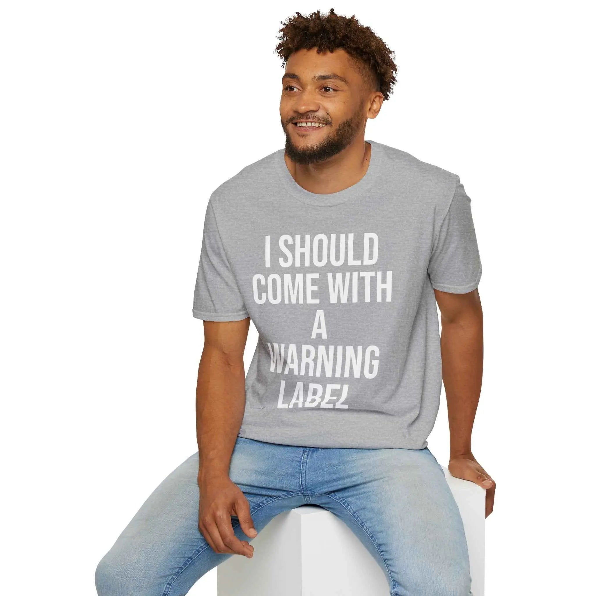 Warning Label Graphic Tee - Funny Sarcasm Shirt