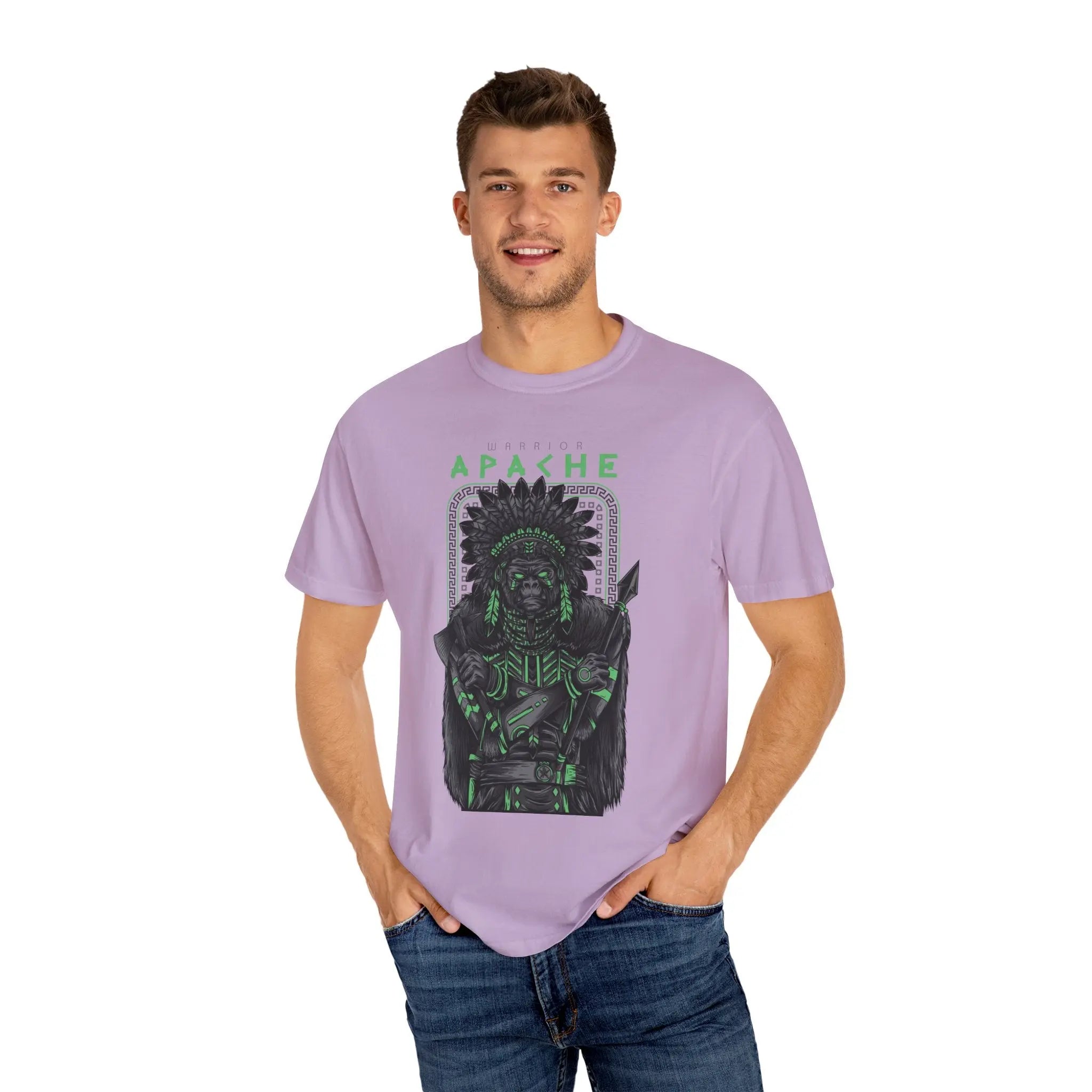 Warrior Apache Unique Graphic Illustration T-Shirt - Sinful Threads