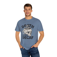 Coffee Skull Shirt - Death Before Decaf - Funny Caffeine Gift
