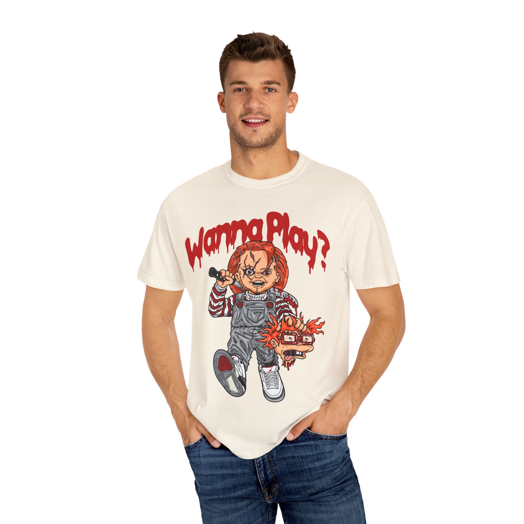 Chucky Doll Shirt - Wanna Play Horror Tee for Movie Fans - Sinful Threads