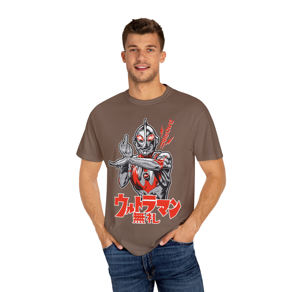 Ultraman Middle Finger Tee - Rebellious Anime Humor Gift - Sinful Threads