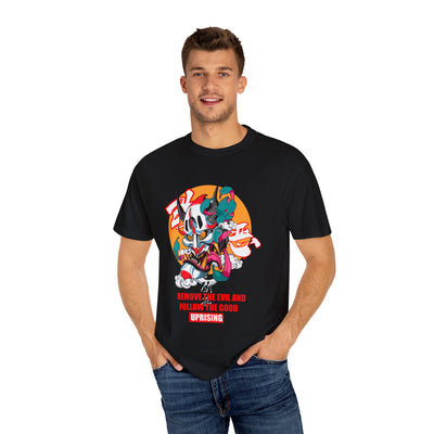 Oni Mask Japanese Demon Tee Uprising Art Streetwear - Sinful Threads