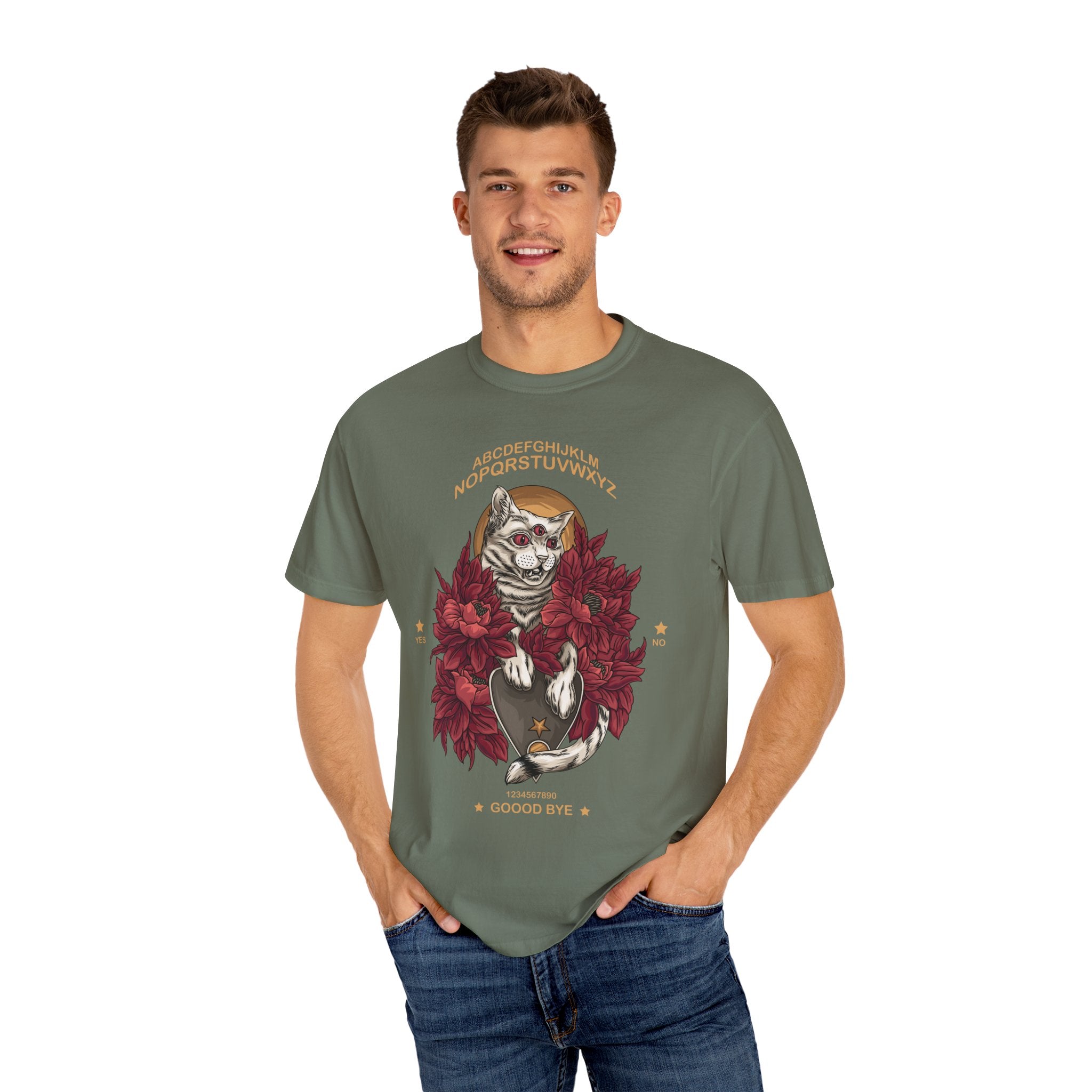 Three-Eyed Cat Tee - Witchy Ouija Vibes - Occult Shirt - Sinful Threads