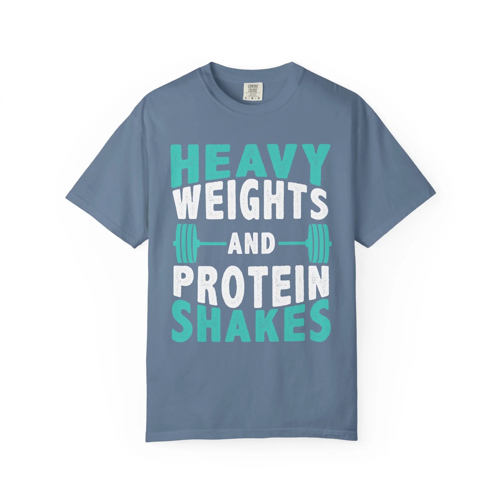 Gym Workout T-Shirt - Heavy Weights Protein Shakes Design for Lifters Printify