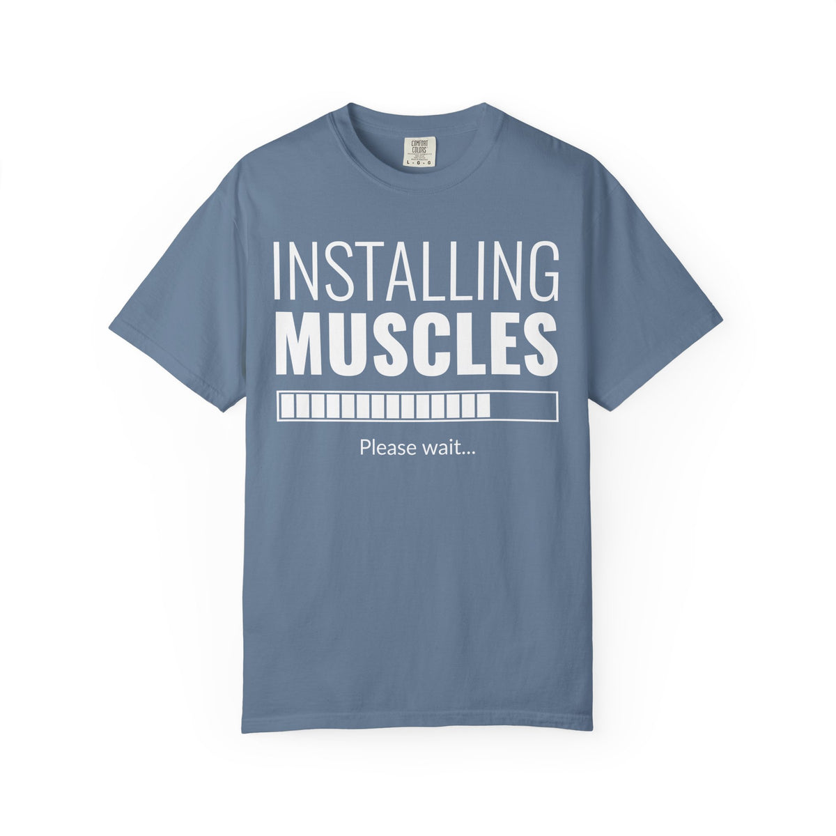 Installing Muscles Please Wait Funny Gym Fitness T-Shirt