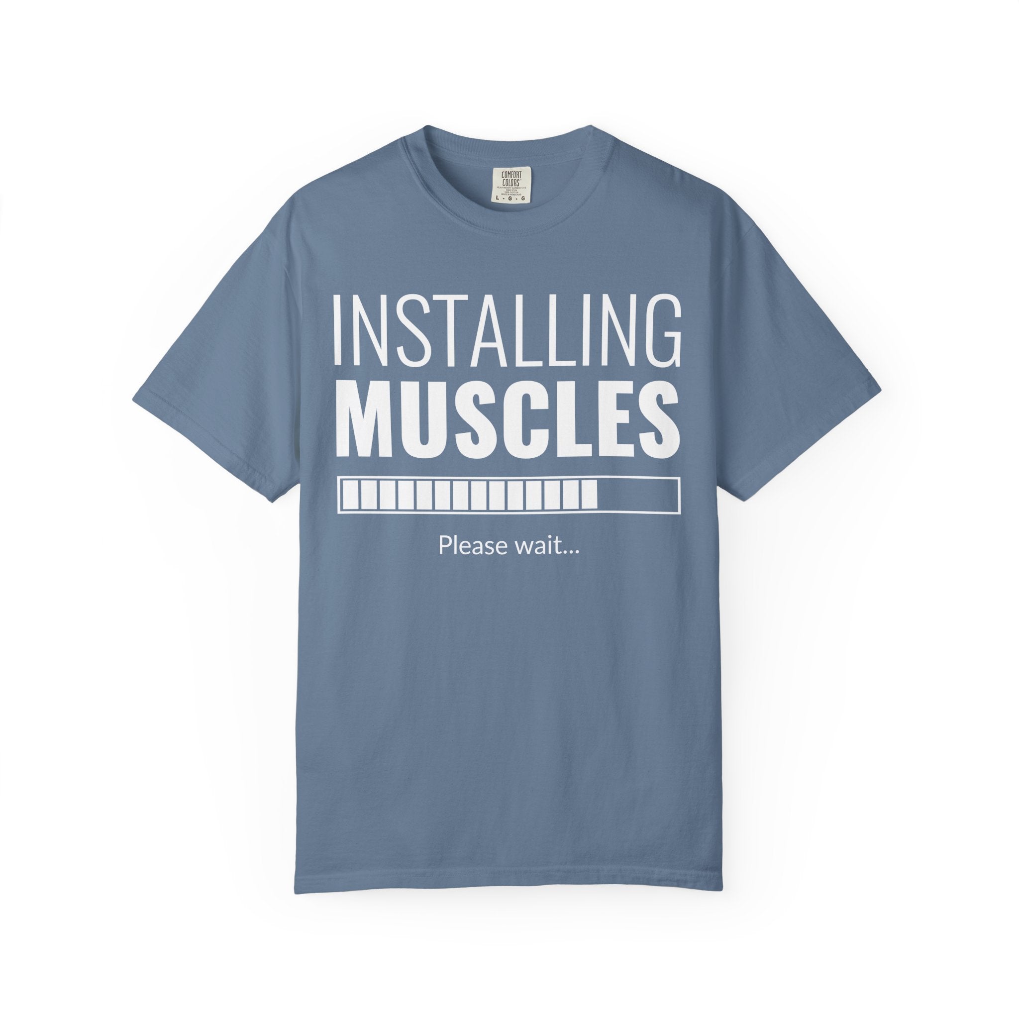 Installing Muscles Loading Bar T-Shirt - Funny Gym - Sinful Threads