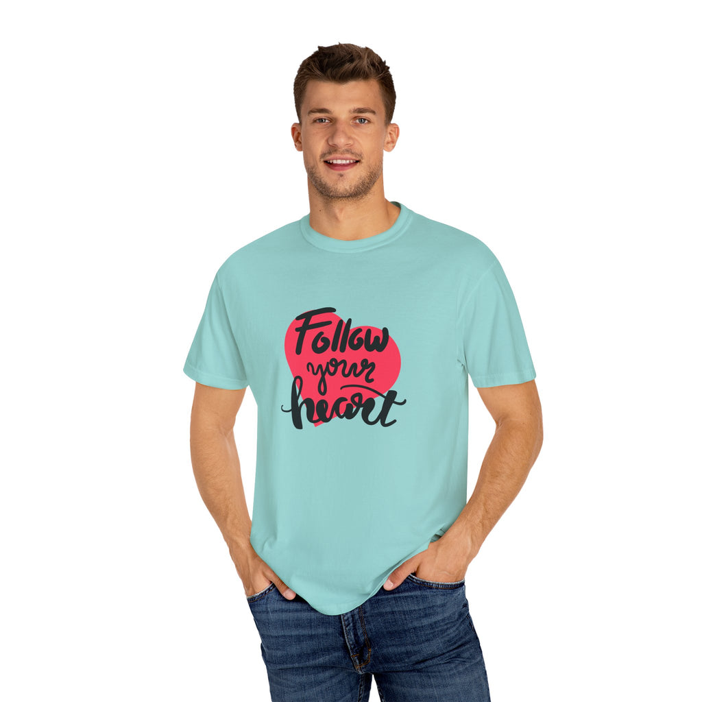 Follow Your Heart Tshirt - Buy Minimalist Heart Quote Gift Tee - Sinful Threads