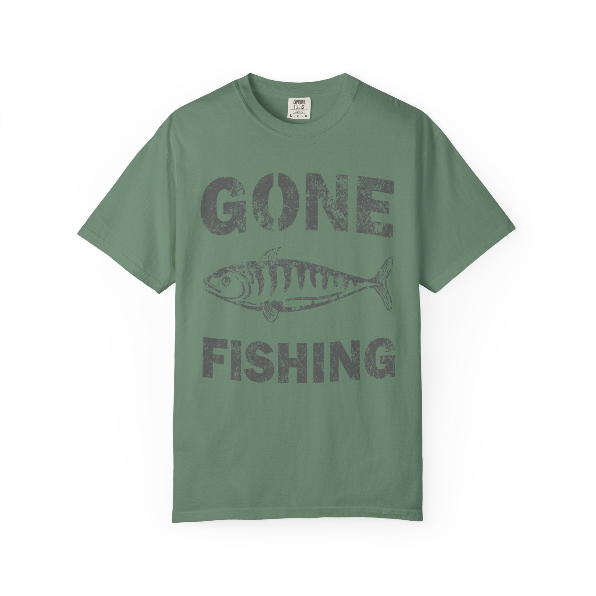 Gone Fishing Design Featuring Fish Graphic Grunge Style T-Shirt - Sinful Threads