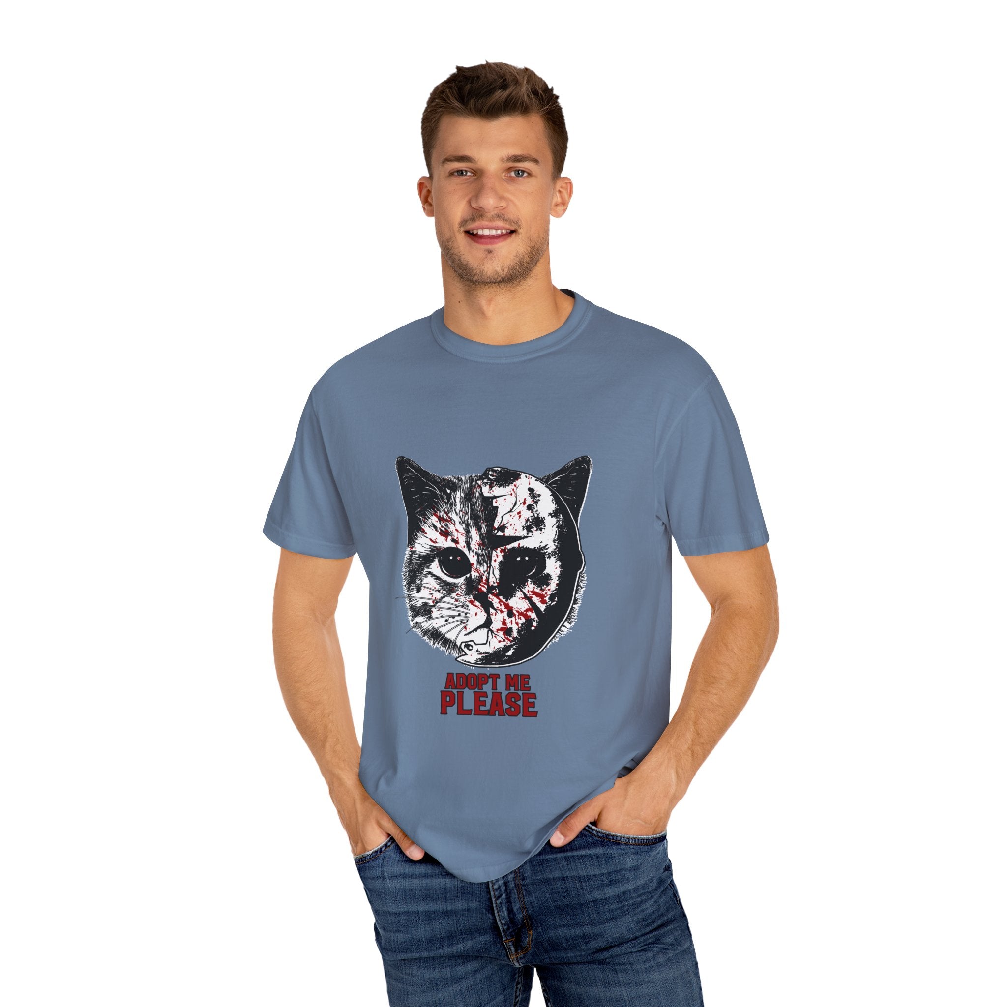 Horror Cat Tee - Spooky Jason Kitty - Friday 13th Shirt - Sinful Threads