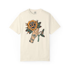 Tattoo Rose Shirt - Hand Holding Flower Tee, Artistic Gift
