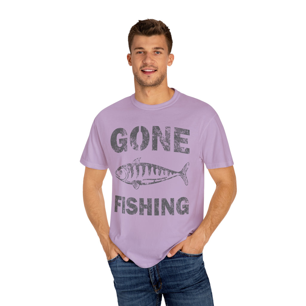 Gone Fishing Design Featuring Fish Graphic Grunge Style T-Shirt - Sinful Threads